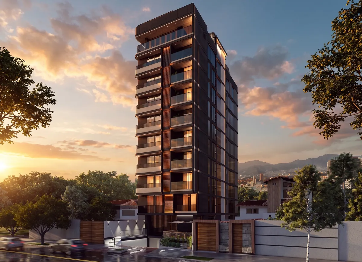 Edificio Residenza del Mare al atardecer