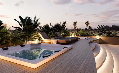 Terraza con jacuzzi de Residenza del Valle