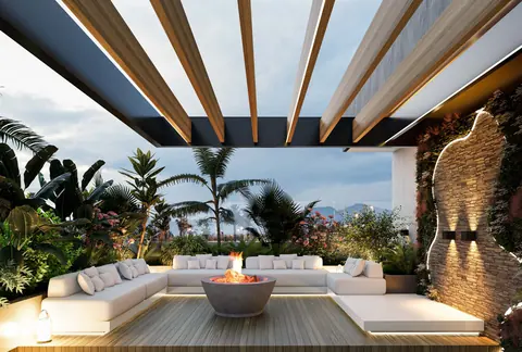 Lounge bajo pérgola de Residenza del Valle
